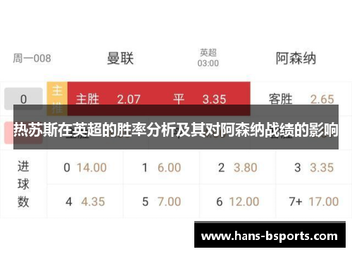 热苏斯在英超的胜率分析及其对阿森纳战绩的影响
